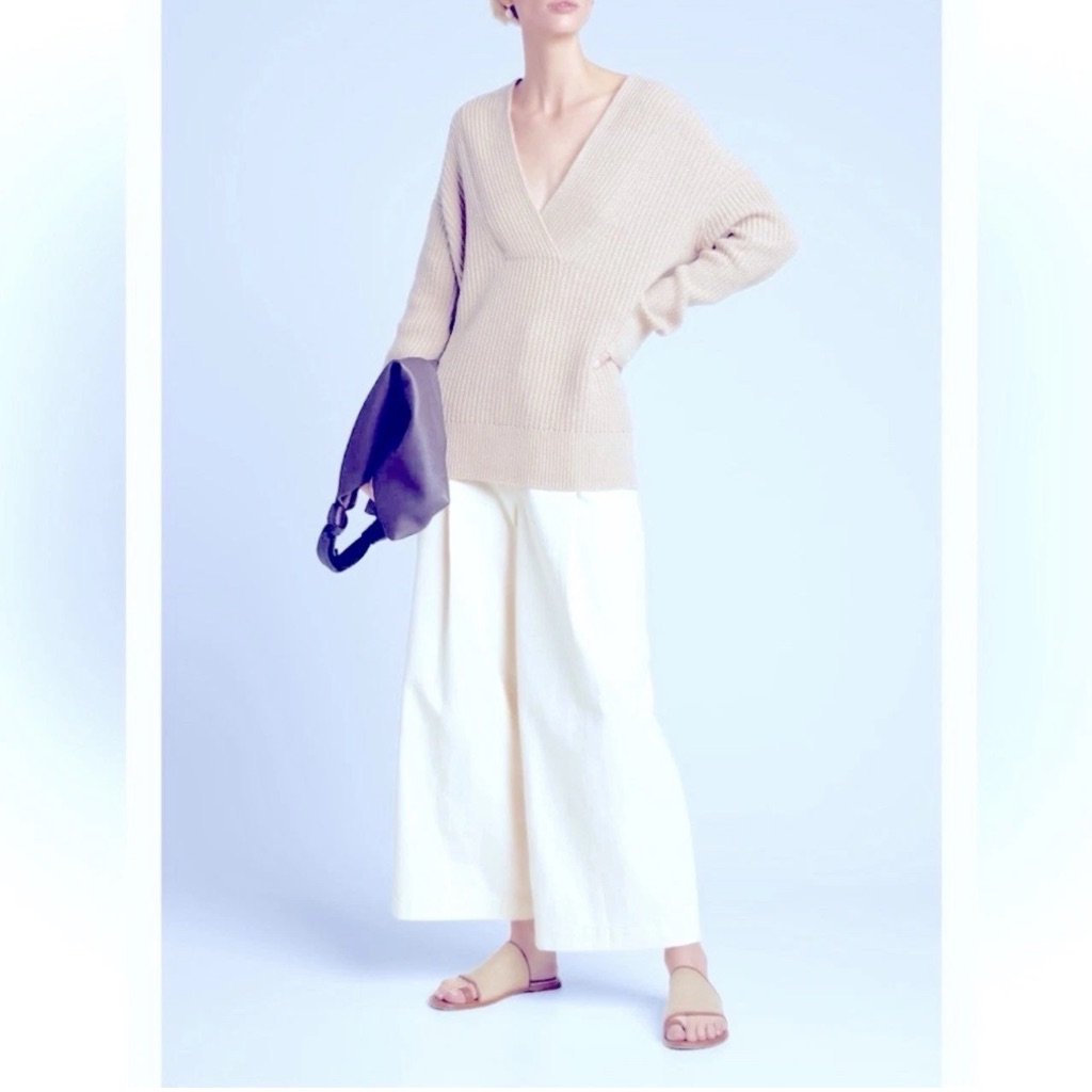 Vince Women’s Rubbed Cashmere Blend Sweater Sz M/L Nude/Cream Pricefirm